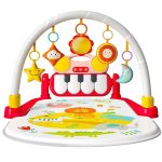 Eners Baby Gyms Play Mats Musical Activity Center Baby Piano Gym Mat Tummy Time Padded Mat for Newborn Toddler Infants(Red)
